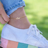 Personalized Name Anklet Bracelet Stainless Steel Beach Jewelry
