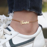 Personalized Name Anklets Silver Leg Chain Foot Jewelry Beach Gift Women