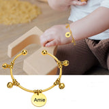 Personalized Name Baby Bracelet, Engraved Bangle for Children