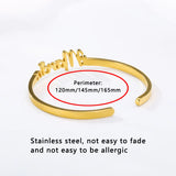 Custom Name Bracelet Stainless Steel Adjustable Nameplate Bangle