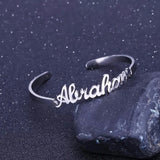 Custom Name Bracelet Stainless Steel Adjustable Nameplate Bangle