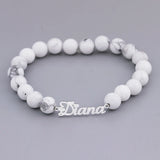 Personalized Name Bead Bracelet Stainless Steel Jewelry Xmas Gift