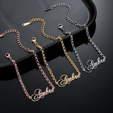 Personalized Name Bracelet Adjustable 18K Plated Stainless Steel Jewelry