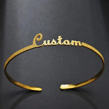 Personalized Name Bracelet Bangle Cuff Heart Frosted Name Plate