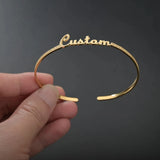 Personalized Name Bracelet Bangle Cuff Heart Frosted Name Plate