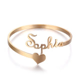 Personalized Heart Name Bracelet - Stainless Steel Name Charms