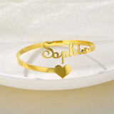 Personalized Heart Name Bracelet - Stainless Steel Name Charms