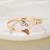 Personalized Heart Name Bracelet - Stainless Steel Name Charms