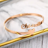 Personalized Name Stainless Steel Bracelet with Love Nameplate
