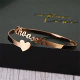 Personalized Name Stainless Steel Bracelet with Love Nameplate