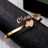 Personalized Name Stainless Steel Bracelet with Love Nameplate