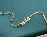 Personalized Name Bracelet, Curb Chain Bracelet, Stainless Steel Name Jewelry