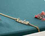 Personalized Name Bracelet, Curb Chain Bracelet, Stainless Steel Name Jewelry