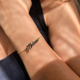 Personalized Name Initial Bracelet Dainty Custom Handwrite Letter Bracelet