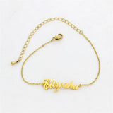 Personalized Name Bracelet Women Old English Arabic Chain Bracelets