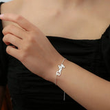 Personalized Name Bracelet Stainless Steel Gift For Women Girls