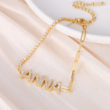 Personalized Zircon Name Bracelet with Tennis Chain CZ Diamond