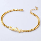 Custom Stainless Steel Name Bracelet Cuban Chain Bracelet