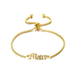 Custom Name Bracelet Stainless Steel Adjustable Chain