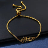 Custom Name Bracelet Stainless Steel Adjustable Chain