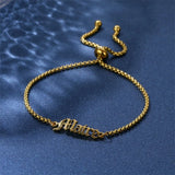 Custom Name Bracelet Stainless Steel Adjustable Chain