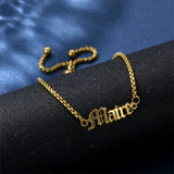 Custom Name Bracelet Stainless Steel Adjustable Chain