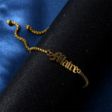 Custom Name Bracelet Stainless Steel Adjustable Chain