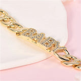 Personalized Name Bracelet Cuban Link Chain Stainless Steel Charms Jewelry