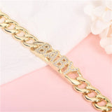 Personalized Name Bracelet Cuban Link Chain Stainless Steel Charms Jewelry