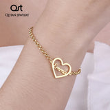 Heart Nameplate Bracelets for Couple Stainless Steel Jewelry