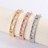Custom CZ Initial Alphabet Slider Bracelet DIY Personalized Name Bangle