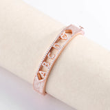 Custom CZ Initial Alphabet Slider Bracelet DIY Personalized Name Bangle