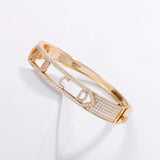 Custom CZ Initial Alphabet Slider Bracelet DIY Personalized Name Bangle