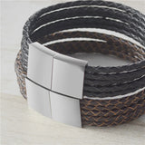 Personalized Name Bracelet Stainless Steel Bangle Letters Symbols Leather Charm