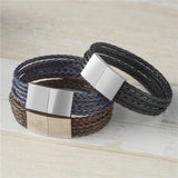 Personalized Name Bracelet Stainless Steel Bangle Letters Symbols Leather Charm