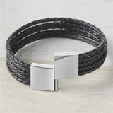 Personalized Name Bracelet Stainless Steel Bangle Letters Symbols Leather Charm