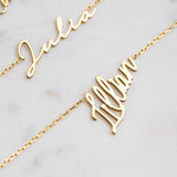 Personalized Name Bracelet, Stainless Steel, Cursive Nameplate, Christmas Gift