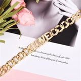 Custom Name Bracelet with Cuban Link Chain Stainless Steel Charms