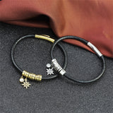 Personalized Name Bracelet with Bead & Birthstone Letter Bangle