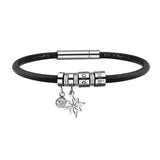 Personalized Name Bracelet with Bead & Birthstone Letter Bangle