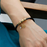 Personalized Name Bracelet with Bead & Birthstone Letter Bangle