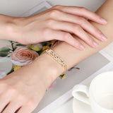 Custom Name Bracelet with Crystal Letter Bangle - Chain Included