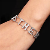 Personalized Name Bracelet Micro Pave CZ Charm Bracelets