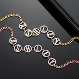 Zircon Letter Bracelet Stainless Steel Jewelry For Women