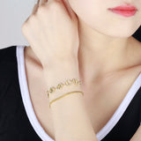 Zircon Letter Bracelet Stainless Steel Jewelry For Women