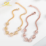 Zircon Letter Bracelet Stainless Steel Jewelry For Women