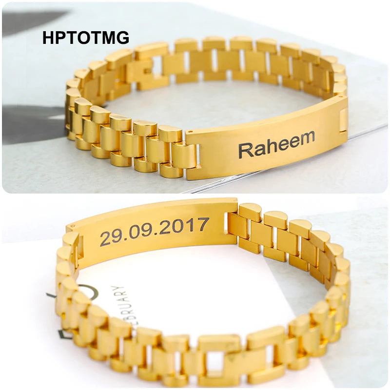 Personalized Men's Stainless Steel Name Bracelet
