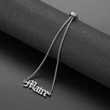 Personalized Name Bracelet Old English Letter Adjustable Chain
