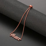 Personalized Name Bracelet Old English Letter Adjustable Chain