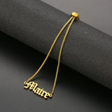 Personalized Name Bracelet Old English Letter Adjustable Chain